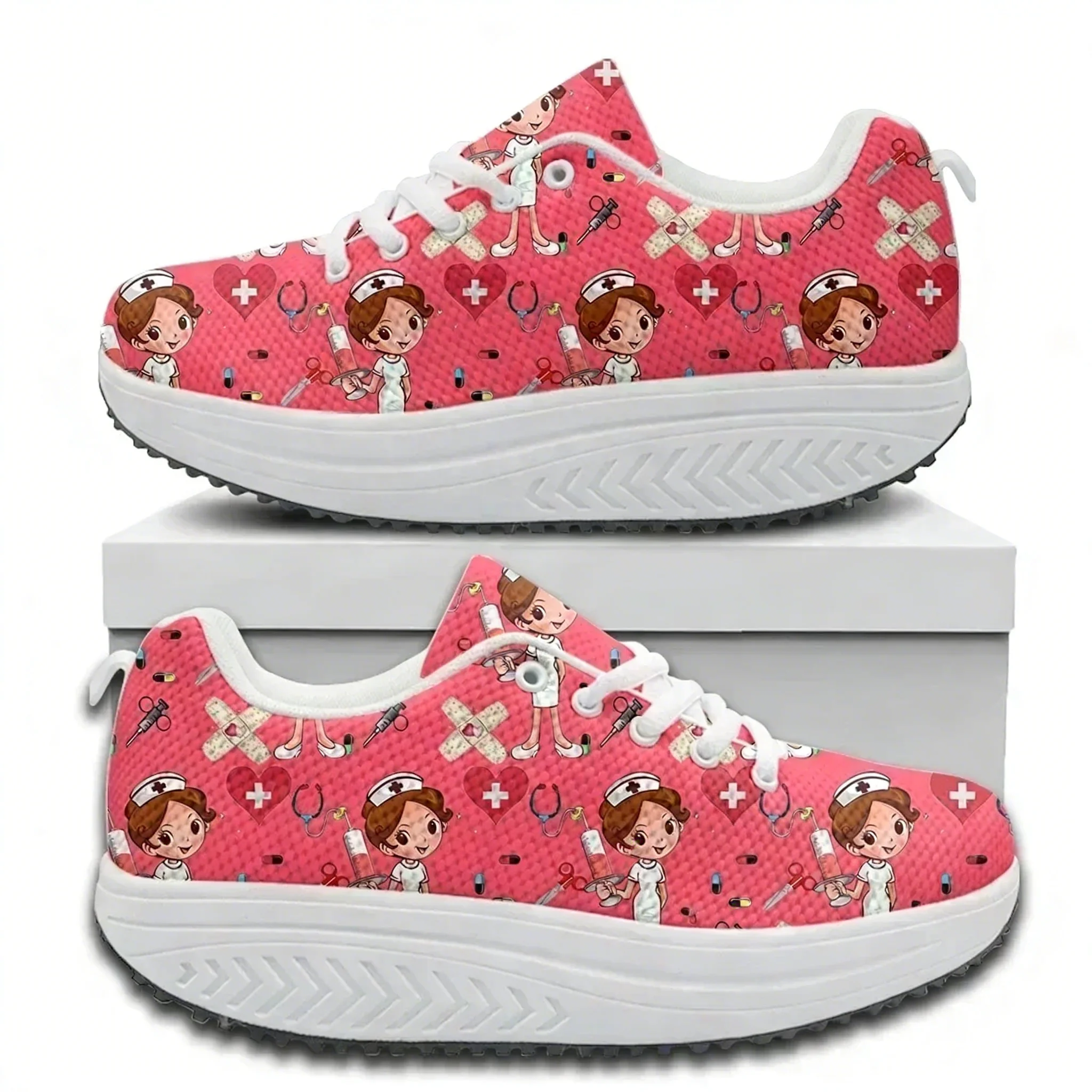 Sneakers Care - أحذية رياضية مريحة برباط ونعل سميك،