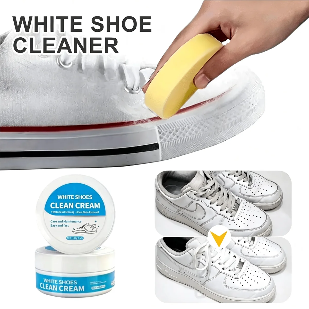 معجون تنظيف الأحذية البيضاء، م - مراجعة Sneaker Care Whitener وسعره